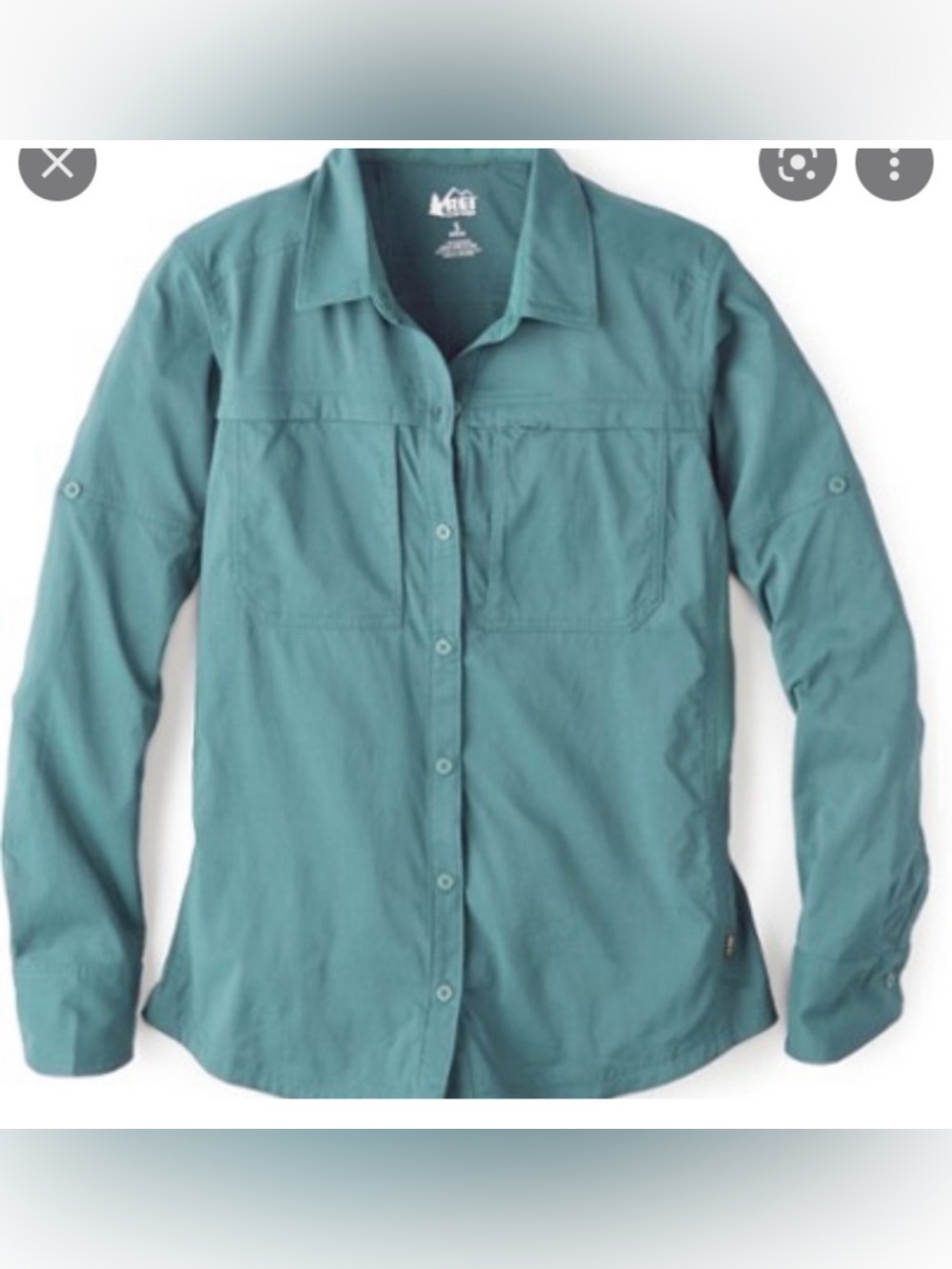 REI Co-op Women’s Small Teal Long Sleeve UPF 30 Hiking Outdoor Active Shirt